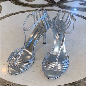 Ralph Lauren 4-inch heels, silver